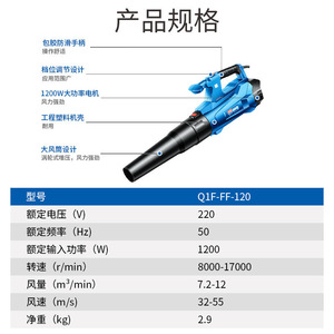 Souffleur électrique portatif Dongcheng 1200W 220V de qualité professionnelle pour le nettoyage des poussières sur les chantiers de construction - Product Image 1