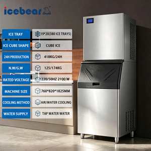 Máquina de Hielo en Cubos Comercial Grande de 418 kg/24 h, Enfriadora para Restaurantes, Supermercados y Servicios de Catering - Product Image 2