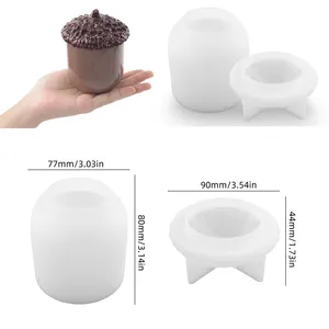 Thông hình nón lưu trữ Jar Silicone khuôn DIY pha lê Epoxy nhựa thạch cao khuôn sáng tạo đồ trang sức nến Jar trang trí nội thất thủ công