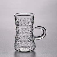 Ensemble de tasses à café turc avec soucoupe, verres à thé en verre borosilicate, verres à boire de style européen pour le thé de l'après-midi de qualité supérieure