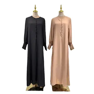 Großhandel Dubai Kaftan Abaya islamische Kleidung zweilagiges muslimisches Kleid Eid Chiffon Abaya für Damen