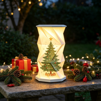 Ensemble cadeau personnalisé, lampe de table pliable à commande tactile à intensité variable pour arbre de Noël, lumière protectrice pour les yeux, lumière de nuit décorative