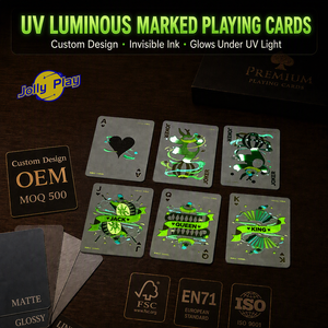 Custom Printed Uv Marked Luminous Stand Poker Sized Playing <strong>Cards</strong> Wpt Glowing Playing <strong>Cards</strong> Fluorescent Playing <strong>Cards</strong> With Box - Product Image 1