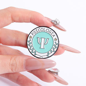 Broche de letra inglesa de Psicología creativa a precio de fábrica, insignia de Metal, accesorios Retro personalizados, alfileres de solapa - Product Image 5
