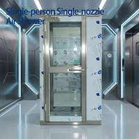 Douche d'air automatique à double soufflerie en acier inoxydable personnalisable pour salle blanche, état neuf