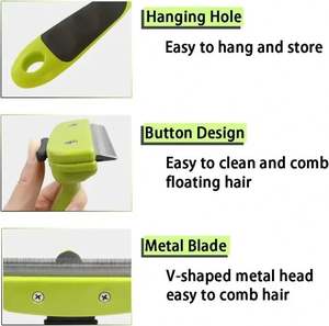 Cepillo KingHon para el cuidado de mascotas, herramienta para eliminar el pelo suelto, rastrillo para el subpelo, peine para desenredar nudos y remover enredos, reduce la caída del pelo hasta en un 95% - Product Image 5