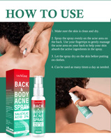 SAUVASINE fondu marque d'acné soins de la peau corps dos poitrine traitement de l'acné sérum fermeture de l'acné apaiser les Pores rétrécissement Spray soins de la peau