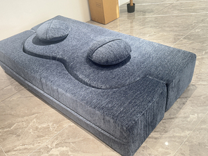 Sofá Modular Curvo en Forma de S de Terciopelo, Sellado al Vacío, con Cojín Redondo Decorativo, Relleno Rápido, para Oficina, Rincón o Espacios Pequeños - Product Image 4