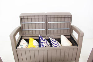 <strong>Garden</strong> Armrest <strong>Bench</strong> <strong>Plastic</strong> Large Capacity Outdoor <strong>Storage</strong> <strong>Bench</strong> for Backyard Courtyard <strong>Garden</strong> Patio Indoor Outdoor - Product Image 2