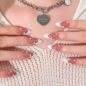 Juego de 10 <span class=keywords><strong>Uñas</strong></span> Postizas Acrílicas con Diseño de Flor Dorada Tridimensional, Forma de Almendra, Cobertura Total - Product Image 3