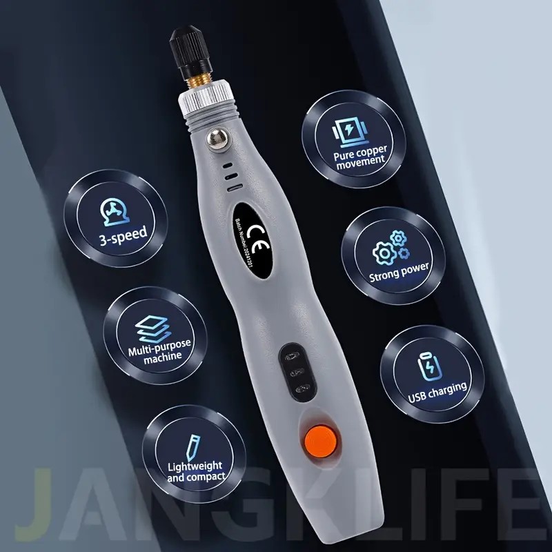 Портативный 3-скоростной электрический шлифовальный станок с USB-зарядкой