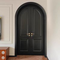 Porte intérieure élégante rétro française à double porte pliante en alliage de zinc et de magnésium Porte battante en verre
