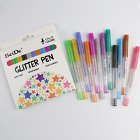 Set de marqueurs d'art à pointe fine néon stylos gel à paillettes pour livre de coloriage pour adultes, dessin, gribouillage, scrapbooking, journalisation pour enfants