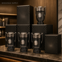 Flacon de parfum vide personnalisé en verre 30 ml, corps facetté, capuchon argenté, flacon atomiseur rechargeable avec boîte cadeau rose, vente en gros