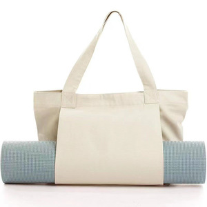 Personnalisé Épais <span class=keywords><strong>Blanc</strong></span> Réutilisable <span class=keywords><strong>Coton</strong></span> <span class=keywords><strong>Blanc</strong></span> Sublimation Couleur Imprimé Pliant Tapis De Yoga Stockage Shopping Toile Sacs Fourre-Tout - Product Image 1