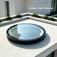 Fenêtre de toit automatique pour villa, ronde, motorisée, avec pare-soleil intégré, moustiquaire, drainage étanche, pour escalier et sous-sol