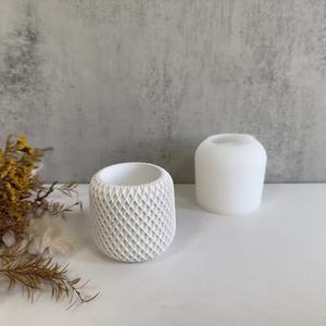 DIY Unregelmäßige Gitter Silikonform Eiscreme-Werkzeuge Neu Gips Kerzenbecher Kristall Tropfen Dekoration Zement Gitteroberfläche Kuchenform - Product Image 6