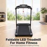 Treadmill Lipat untuk Rumah 1.25~2.5HP 1~14KM/Jam 3 Tingkat Kemiringan Layar LCD Fungsi MP3 Maks 120Kg Mesin Lari Lipat Grosir