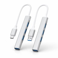 Hub USB 3.0 Type C 4 ports en alliage d'aluminium, convertisseur haute vitesse pour ordinateur portable, iPad, téléphone portable, disque dur, en stock
