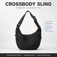Tas Selempang Musim Panas Model Bulan Sabit Bahan Nylon Tahan Air Tali Dapat Disesuaikan Multi Kantong Tas Dada Bahu Urban OEM