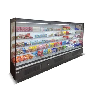 Supermarkt Gemüse Luft schleier Früchte Milch Display Kühler Gekühlter Multi deck Open Chiller