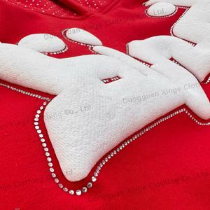 Tissu molletonné français 100 % coton, coupe carrée, 500 g/m², personnalisé, épais, vintage, de haute qualité, effet vieilli, avec strass, pour short - Product Image 5