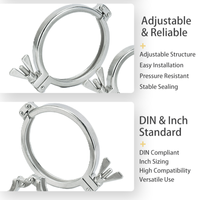 Abrazadera de Doble Pasador Ajustable de Alta Resistencia 13EU, Acero Inoxidable SS304/316L, Estándar DIN, Pulgadas, Suministro de Agua, Drenaje, Alimentos y Bebidas