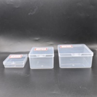 Boîte d'emballage en plastique avec couvercle à charnière pour emballage de cartes de visite