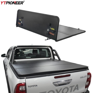 Tapa de la bandeja del maletero trasero de la camioneta, cubierta del maletero de la <span class=keywords><strong>caja</strong></span> de la cama del camión, cubierta dura de tres pliegues Tonneau para <span class=keywords><strong>Toyota</strong></span> <span class=keywords><strong>Hilux</strong></span> 2021 2023 2025 - Product Image 1
