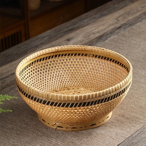 <b>Bamboo</b> Woven Fruit Basket Round Handmade Kitchen Food <b>Container</b> - Product Image 2