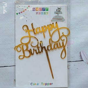 Décoration de gâteau en acrylique doré, cupcake, joyeux anniversaire, dessert, décoration de gâteau - Product Image 6
