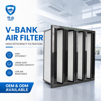 Filter Udara V-bank Efisiensi Tinggi, Filter Udara AC, Kotak V-bank Rigid, Filter Hepa untuk Penggunaan Sistem AHU HVAC