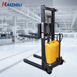 Haizhili pabrik Cina penjualan paling laris peralatan pemuatan dan pembongkaran Material Manual Stacker Forklift Manual Semi palet elektrik