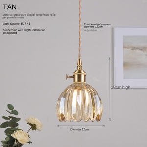 Lámpara Colgante de Cristal Retro de Lujo con Base de Cobre para Decoración de Techo en Hogar, Hotel o Bar - Product Image 3