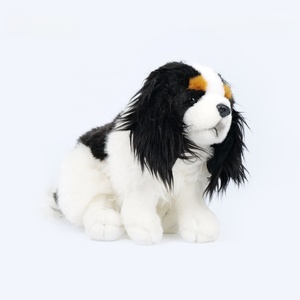 Peluche réaliste Cavalier King <span class=keywords><strong>Charles</strong></span> Spaniel tricolore, jouet en fourrure réaliste, chien en peluche, vente en gros, fabrication sur mesure, OEM, ODM, jouet doux - Product Image 1