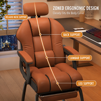 Chaise de bureau ergonomique pour le bureau à domicile, chaise de jeu inclinable avec base fixe, chaise confortable pour longues sessions assises