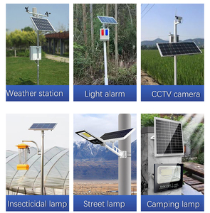 Station d'alimentation solaire portable tout-en-un 12V/24V/48V avec batterie au plomb-acide et kit solaire monocristallin 60W pour vidéosurveillance extérieure - Product Image 3
