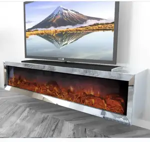 LED Electric Fireplace tv stand mirror tv unit
