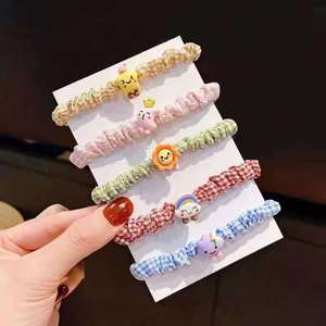 Coleteros de Tela con Dibujos Animados Estilo Coreano, con Cuentas de Goma Suave, Accesorios Casuales para el Cabello, Colores Variados, Hechos a Mano - Product Image 2
