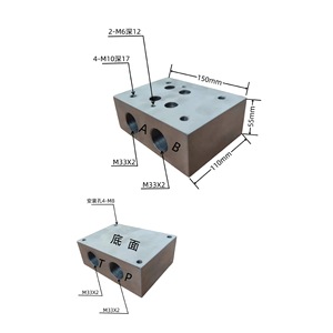 Bloc de soupapes hydrauliques 180x130x50mm, ports M12 M14 pour soupapes de commande directionnelle, système d'huile haute pression - Product Image 4