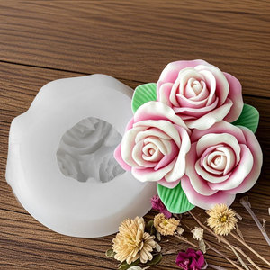 Moule en silicone 3D Fleur de lotus rose pour pâtisserie DIY, <span class=keywords><strong>fondant</strong></span>, gypse, <span class=keywords><strong>diffuseur</strong></span> d'arômes, pierre, bougie, savon - Product Image 3