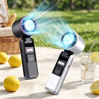 Ventilateur portable USB haute vitesse à refroidissement par glace, affichage numérique, design pliable, moteur sans balais, faible bruit - Approvisionnement exclusif en gros