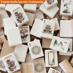 ชุดไพ่นกกระจอกหรูหราสั่งทำพิเศษ 4 ชั้น พรีเมียม ประดับมุกมุก กลิตเตอร์วิลล์ อเมริกัน เพิร์ล พร้อมแท่นวางและตัวดันไพ่ - Product Image 1