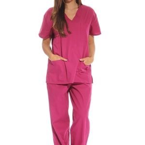 Ropa Médica: Conjuntos de Uniformes Médicos para Mujer con Seis Bolsillos (Cuello en V y Pantalón Cargo) de Pierna Recta - Product Image 5