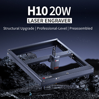 Graveur et découpeur laser à diode Ortur H10 20W, refroidissement par air, double tête, pour bois, métal, cuir, acrylique, verre