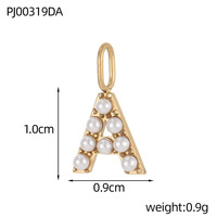 YML& Fashion Trendy Breloques en acier inoxydable plaqué or 18 carats avec perles et 26 lettres alphabétiques, pendentifs pour colliers personnalisés avec initiales DIY