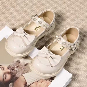 Zapatos deportivos de alta calidad para niñas, con punta redonda, ligeros, de cuero PU negro, zapatos de vestir a la moda, estilo casual para caminar. - Product Image 6