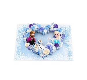 Carte de vœux 3D pop-up en forme de cœur Elsa Anna Olaf de La Reine des Neiges, cadeau d'anniversaire et de Noël, vente en gros - Product Image 1