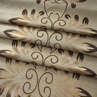 Fournisseur de tissus pour rideaux, tissu jacquard floral doré pour rideaux espagnols