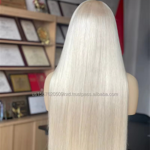 Sur mesure timide luxe cheveux bruts 28 pouces # 1001A blanc HD13 * 5 perruque avant de lacet avec séparation libre délié naturel - Product Image 1